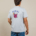 camiseta exclusiva de algodon premium organico unisex, color azul suave y dibujo vermut