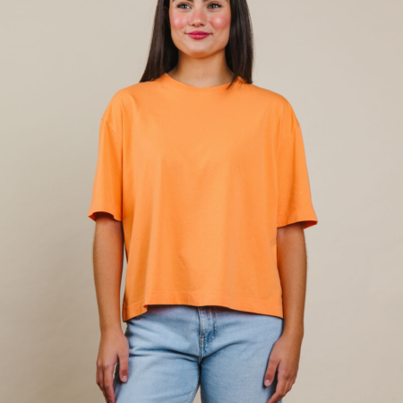 camiseta chica algodon supima color naranja