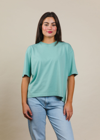 camiseta exclusiva de algodon premium supima, chica, color verde menta